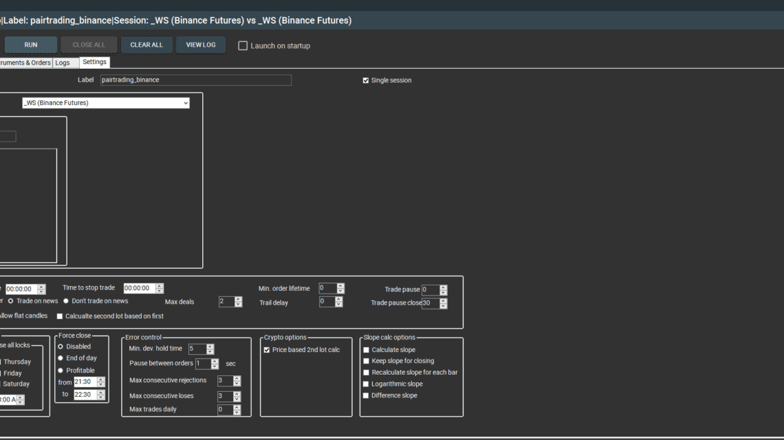 配对交易设置标签页