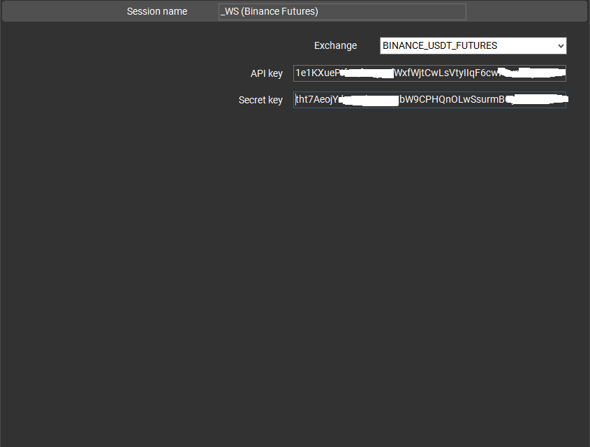 在SharpTrader中添加Binance加密货币交易所的API密钥