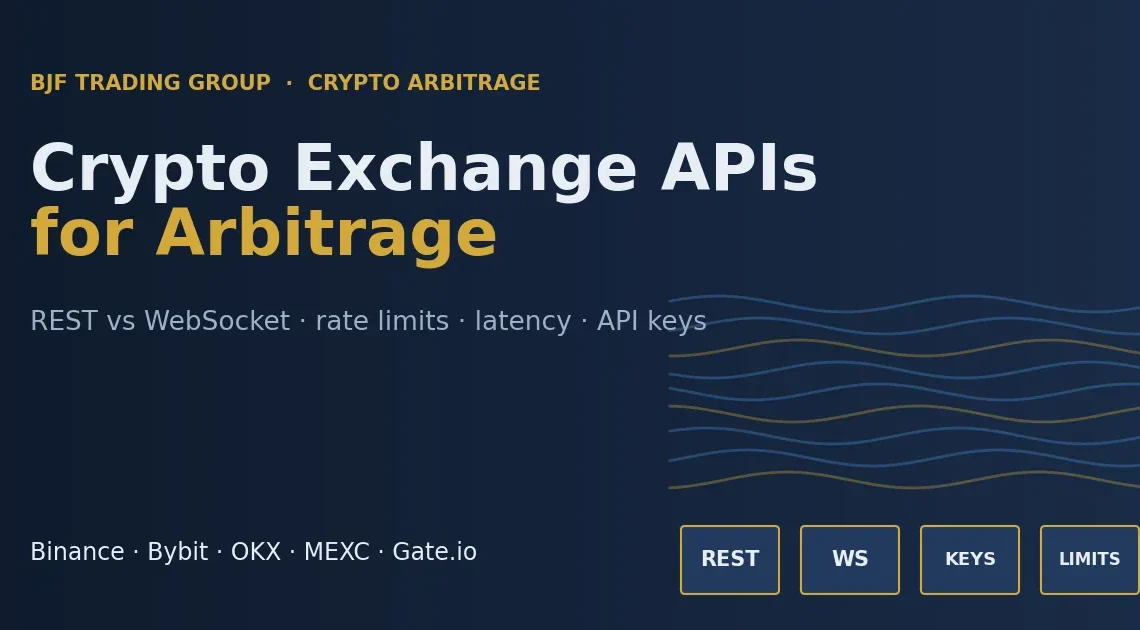 用于套利的加密货币交易所 API：REST 与 WebSocket、速率限制与安全 API 密钥